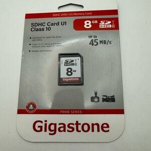 Gigastone GS-SDHC1008G-R 8GB SD Flash Plug & Play External Memory Card